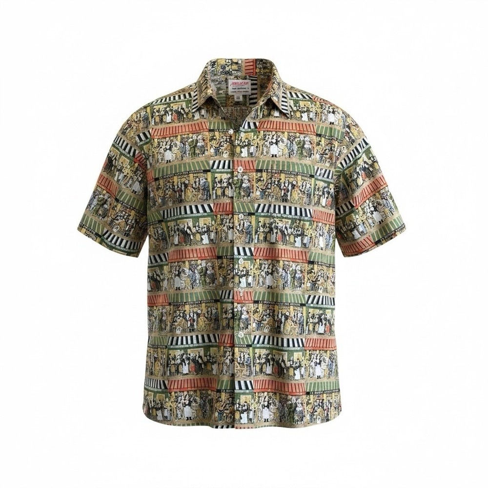 Reyn Spooner Guy Buffet 'Cafe' Egyptian Cotton Button-Up Shirt - Size 2XLarge